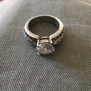 Solid sterling white Topaz stones engagement ring